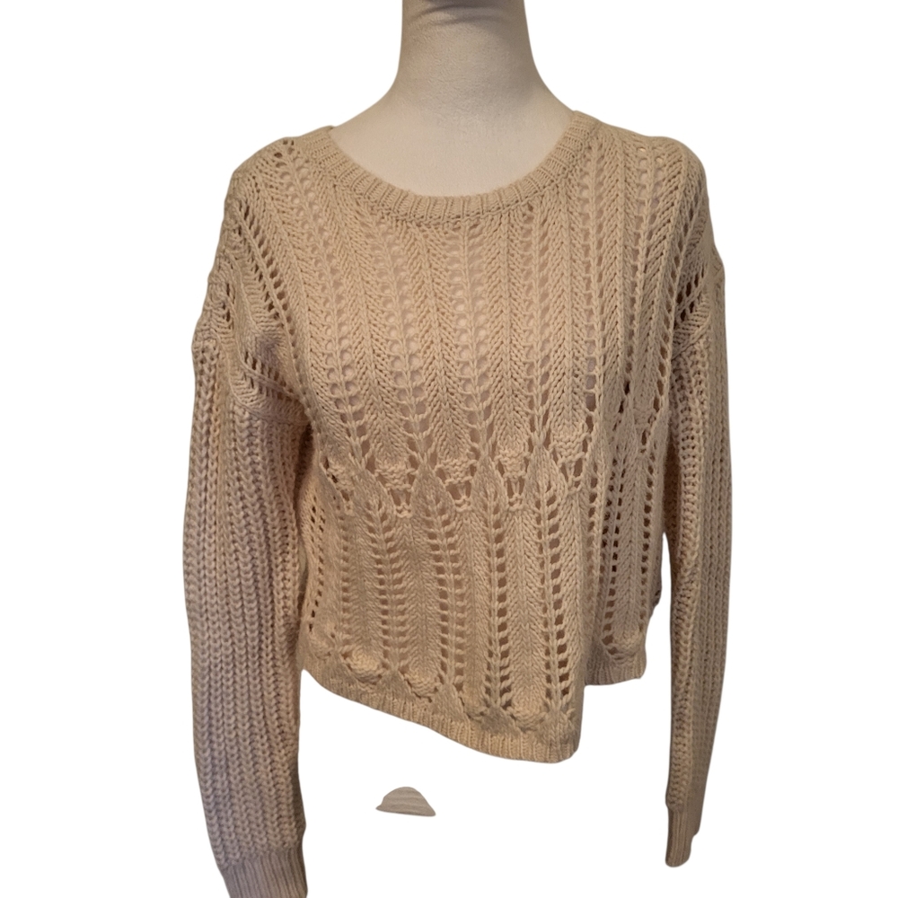 Aeropostale Crop Sweater Cream sz S
